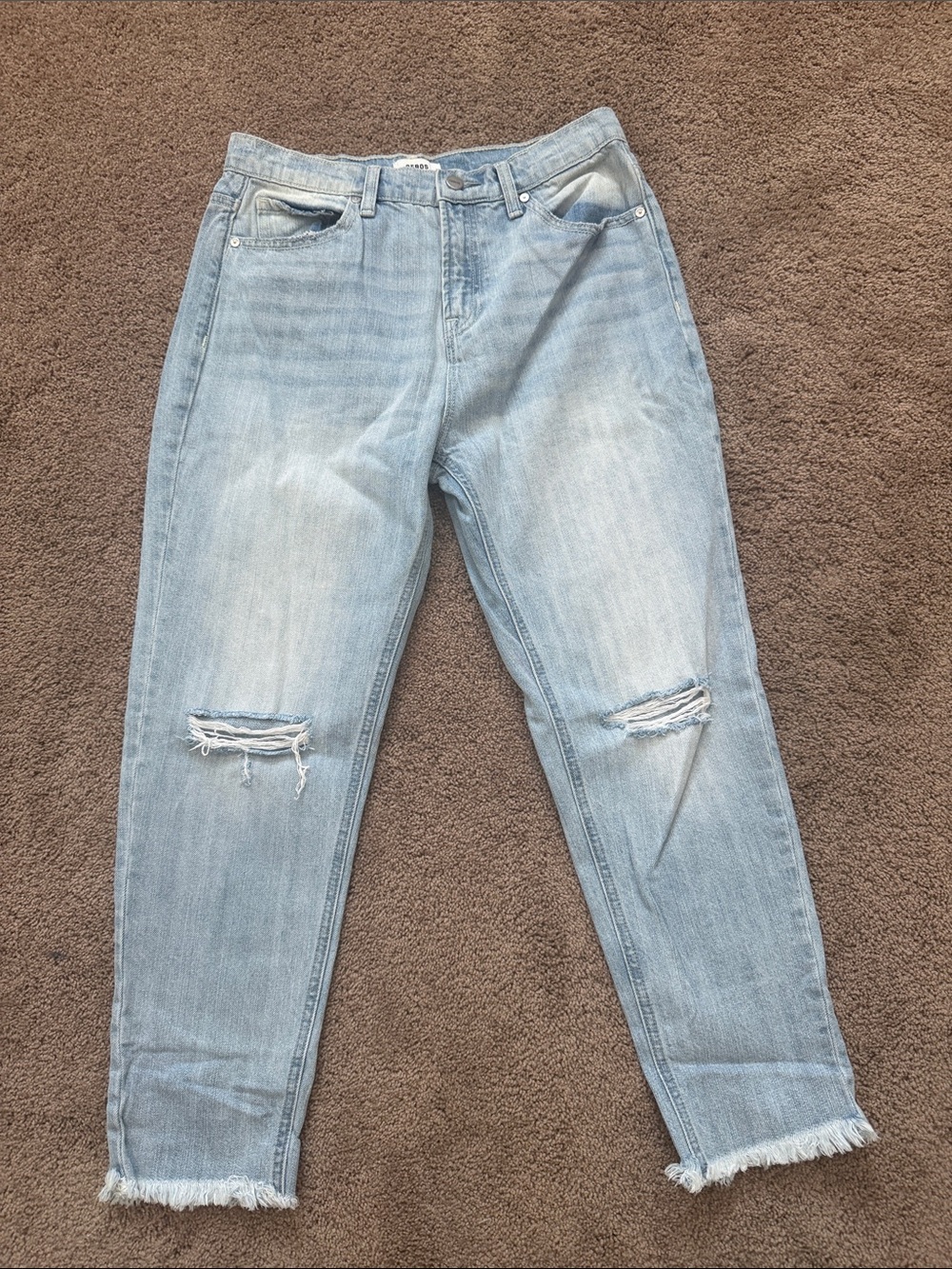 Light Wash Boyfriend Jeans with Knee Rips